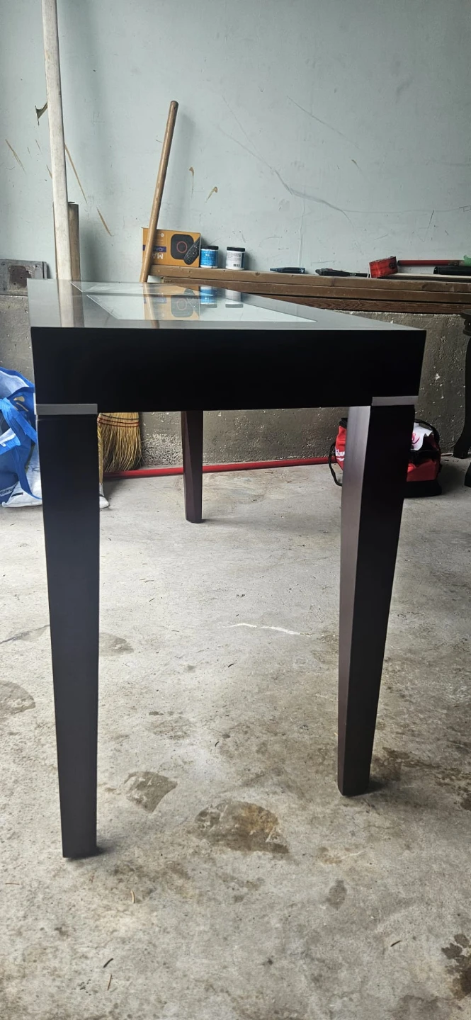 Dark Wood Console Table with Glass Inserts - photo 2