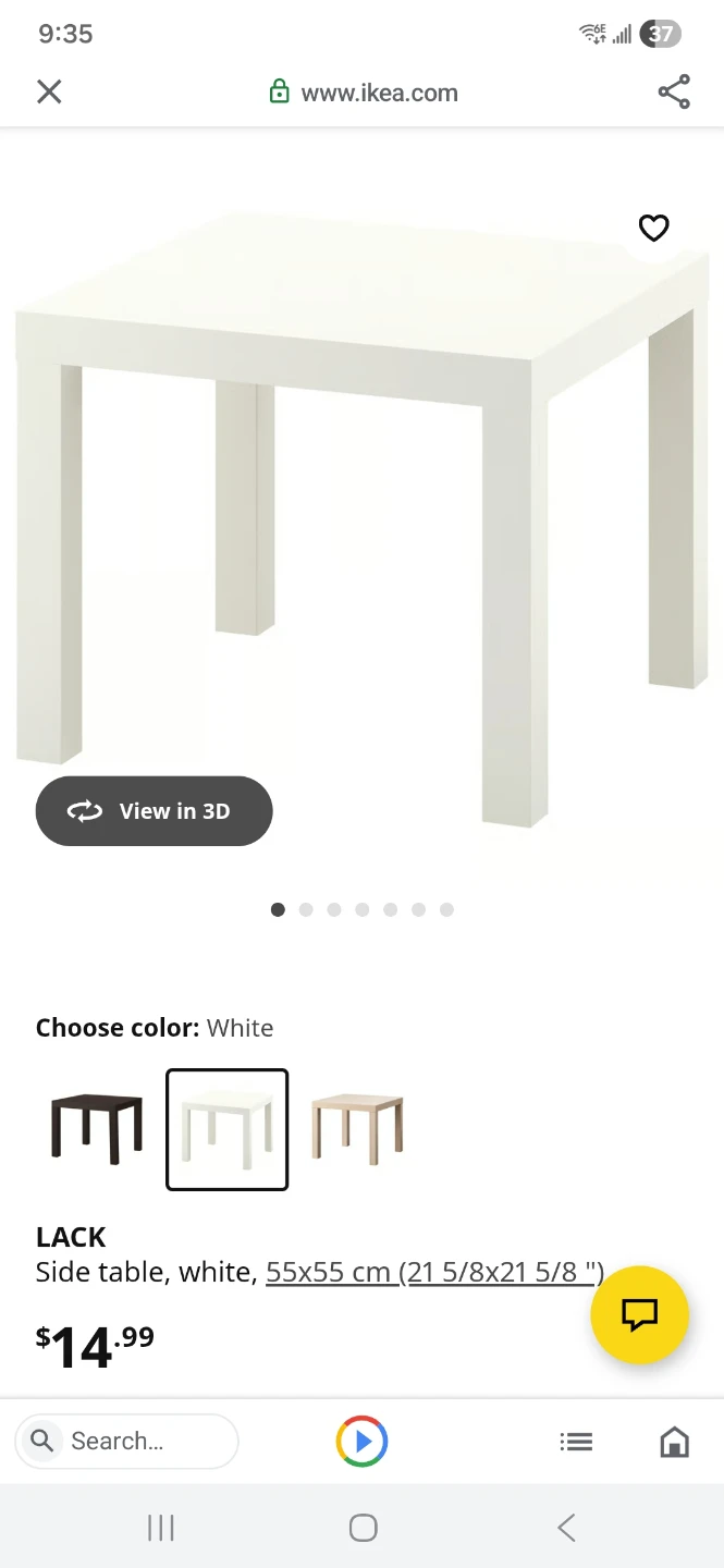 IKEA Lack White Side Table - 21 5/8x21 5/8"