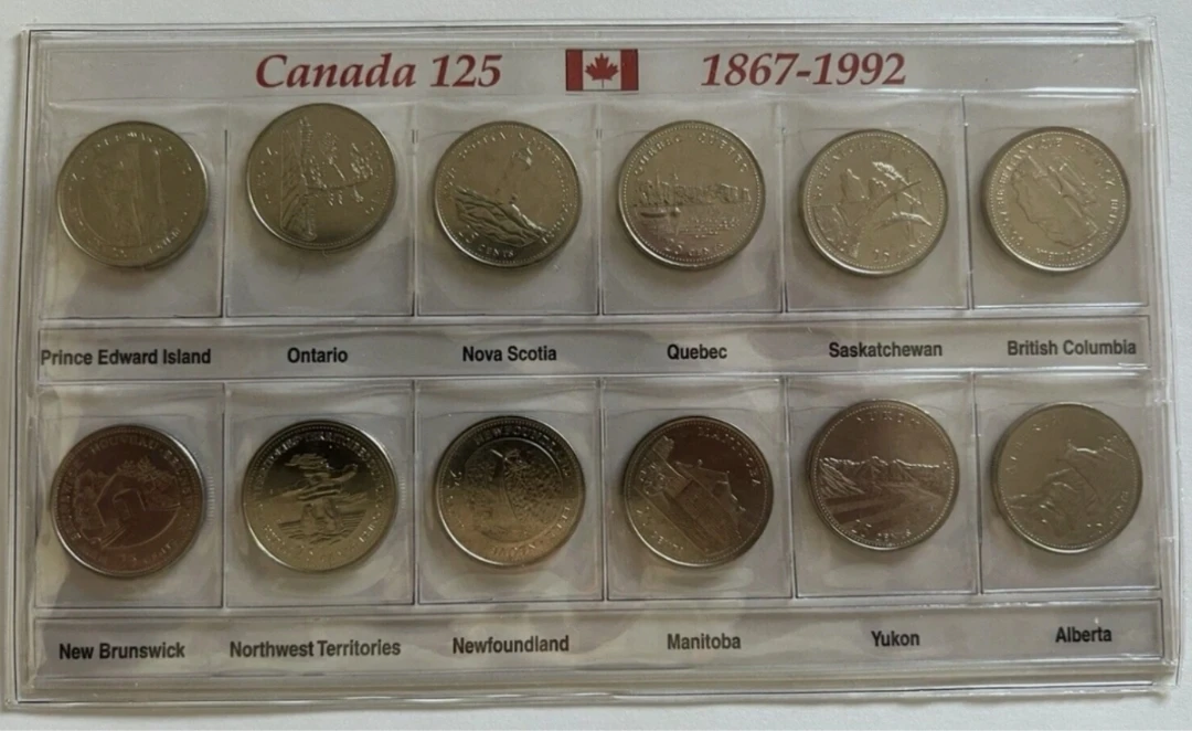 CANADA 125: 1867-1992 Canadian Celebration 12-Quarter set