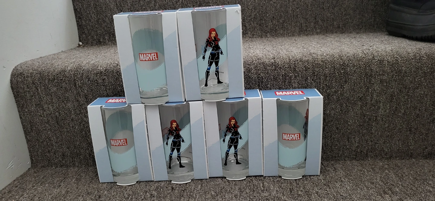 Set of 6 Marvel Black Widow Glasses