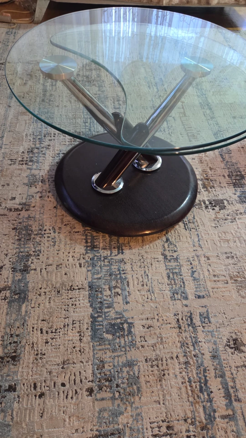 Glass Coffee Table with Metal Base - photo 2