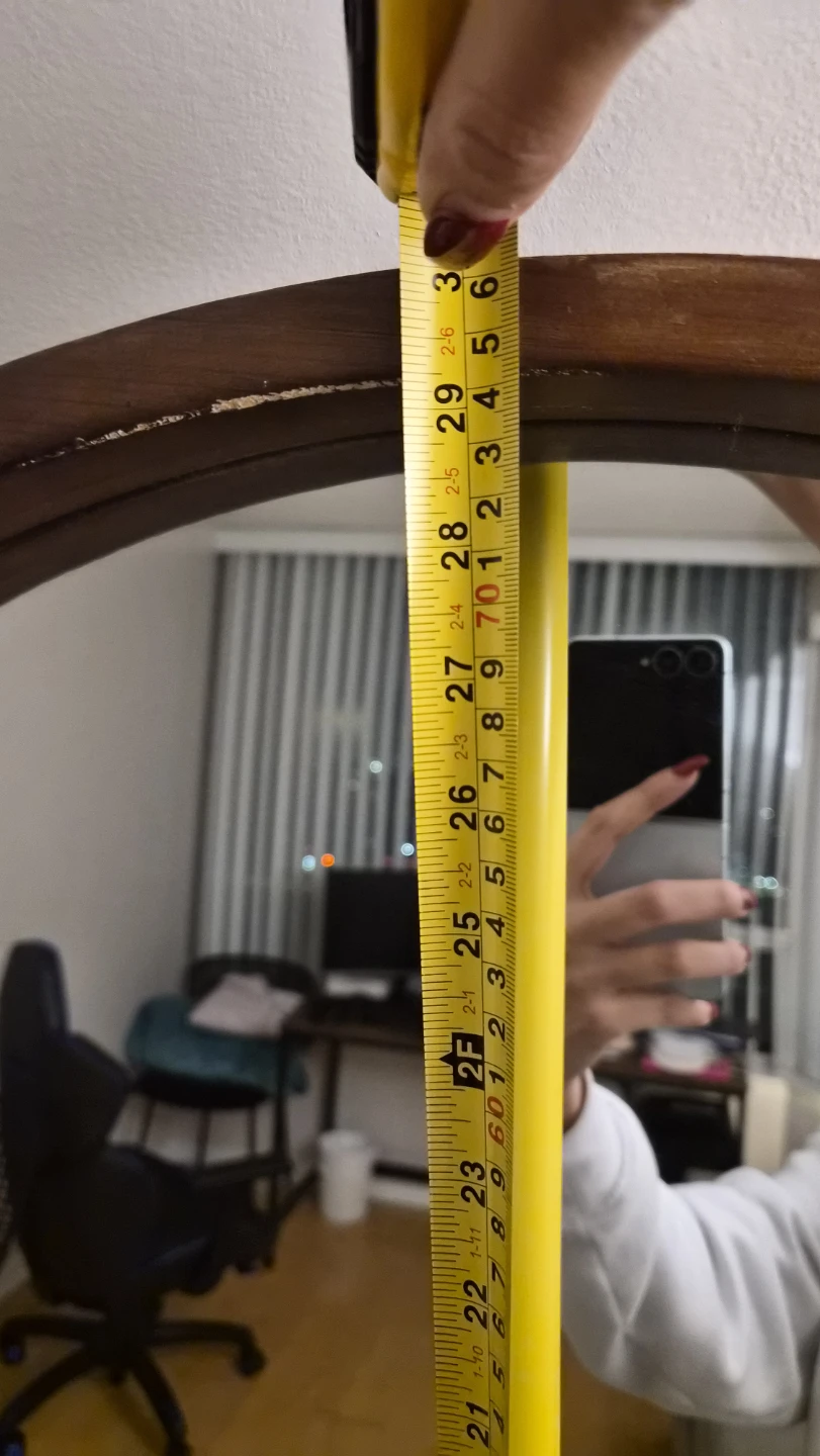 Round Wood Framed Mirror - 30 inch - photo 4