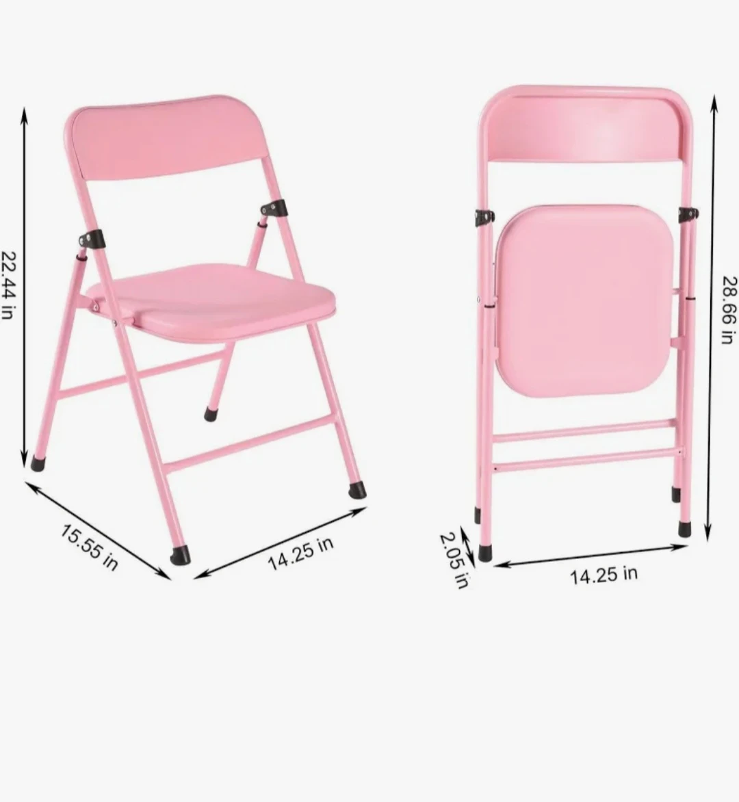 Kids Table and 2 No Pinch folding Chairs Set - flat storage - photo 3