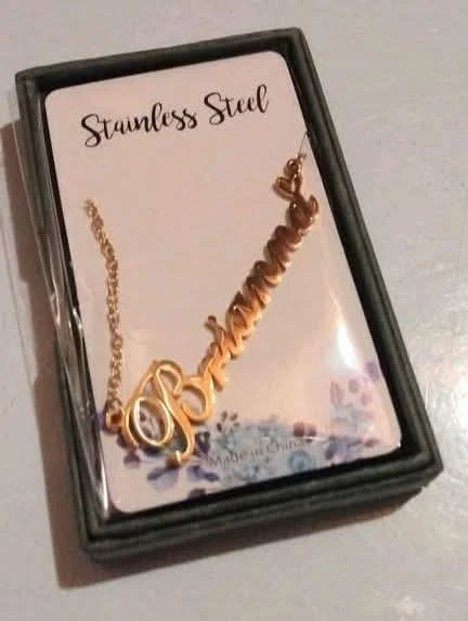 Brand New Gold Tone "Brianna" Name Necklace