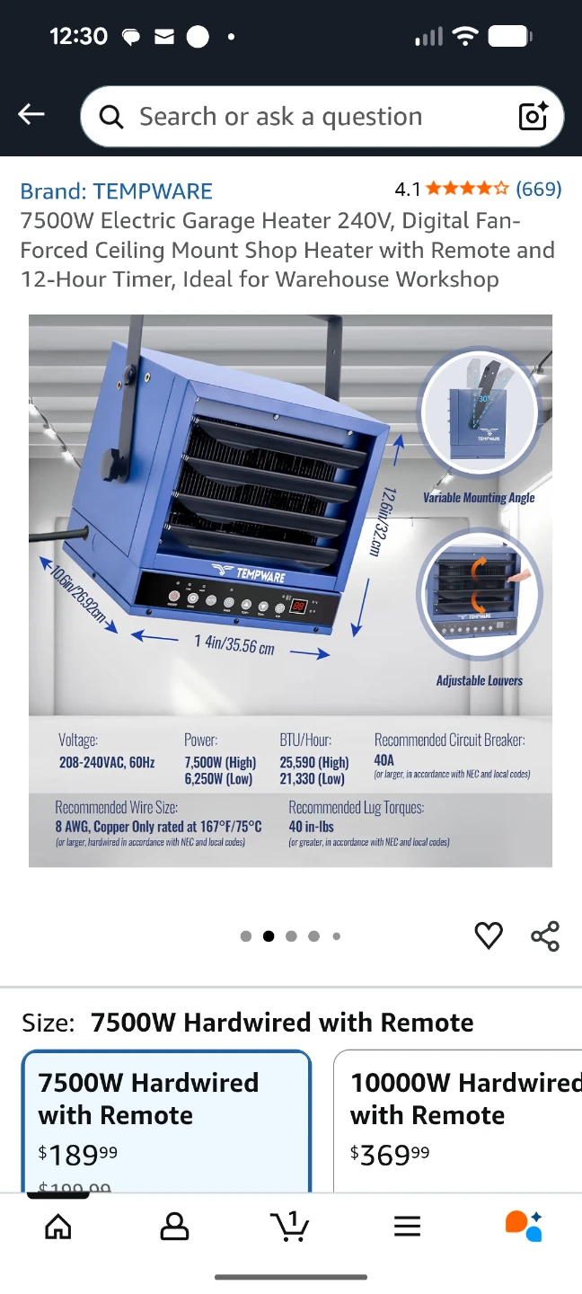 Electric Garage Heater