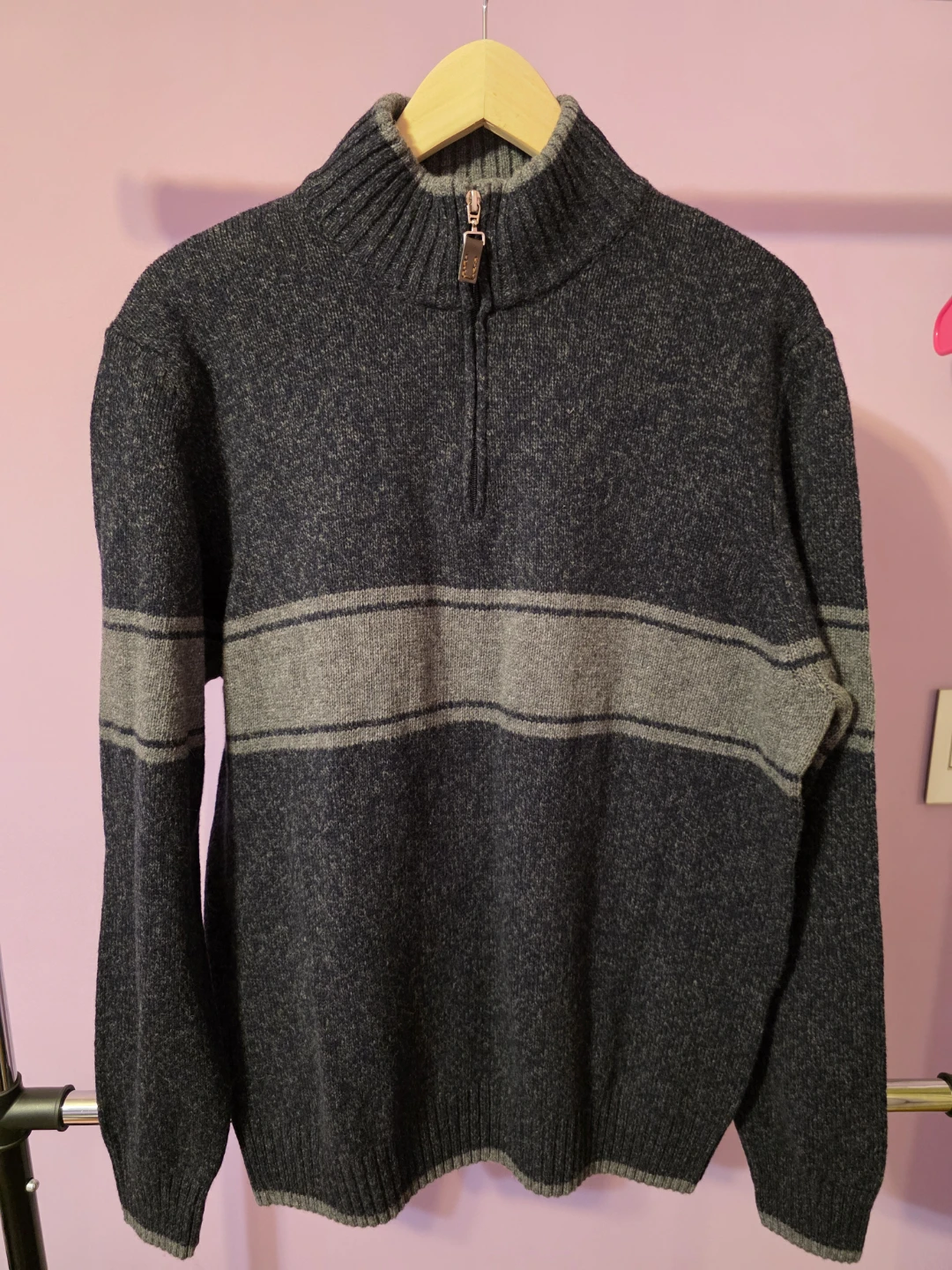 Daniele Blasi Men's 1/4 Zip Sweater XL Wool Blend made in Italy