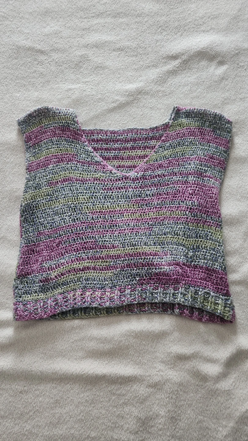 Crocheted V-Neck Sleeveless Top