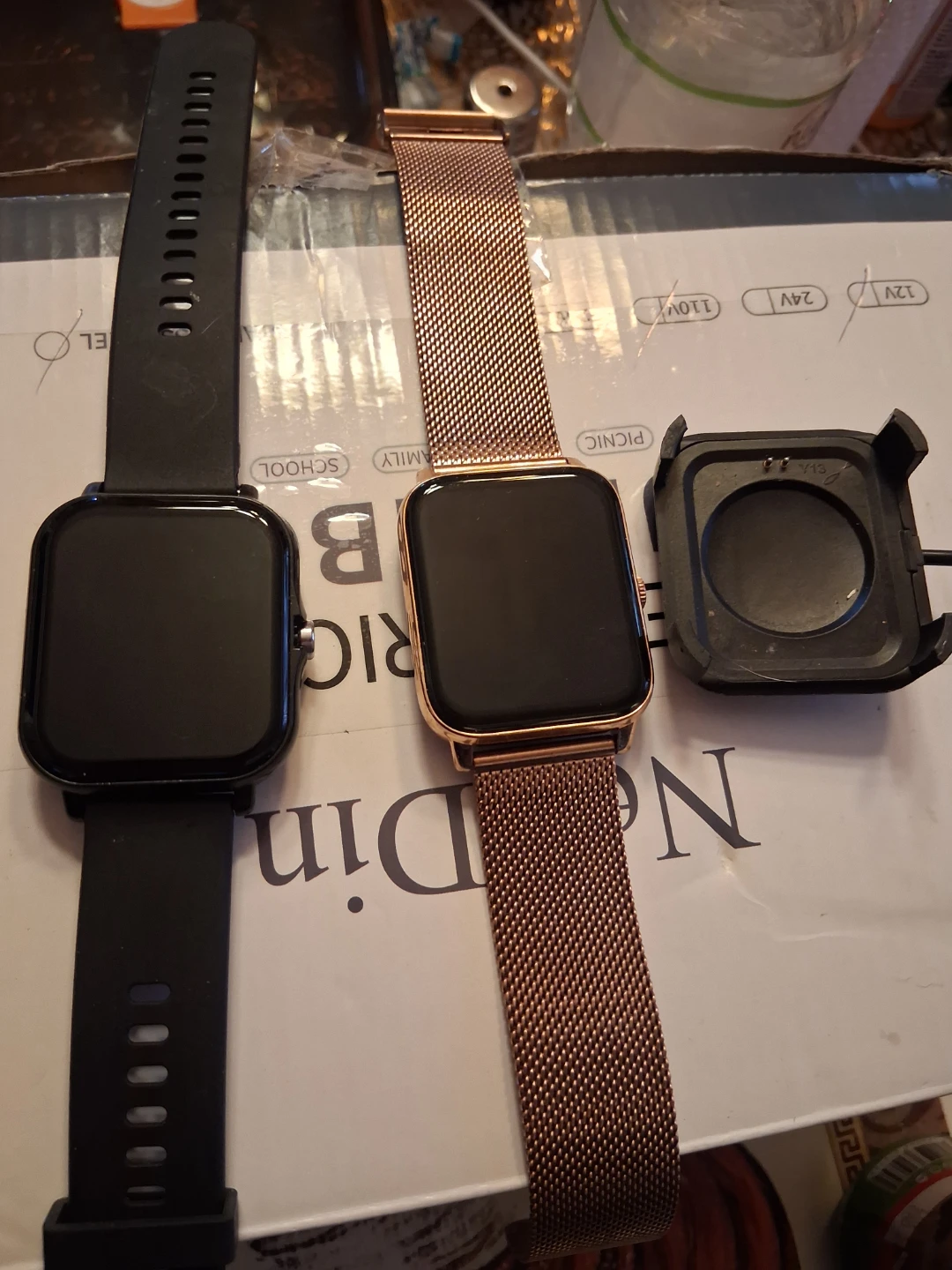 Smart Watches - Black and Rose Gold