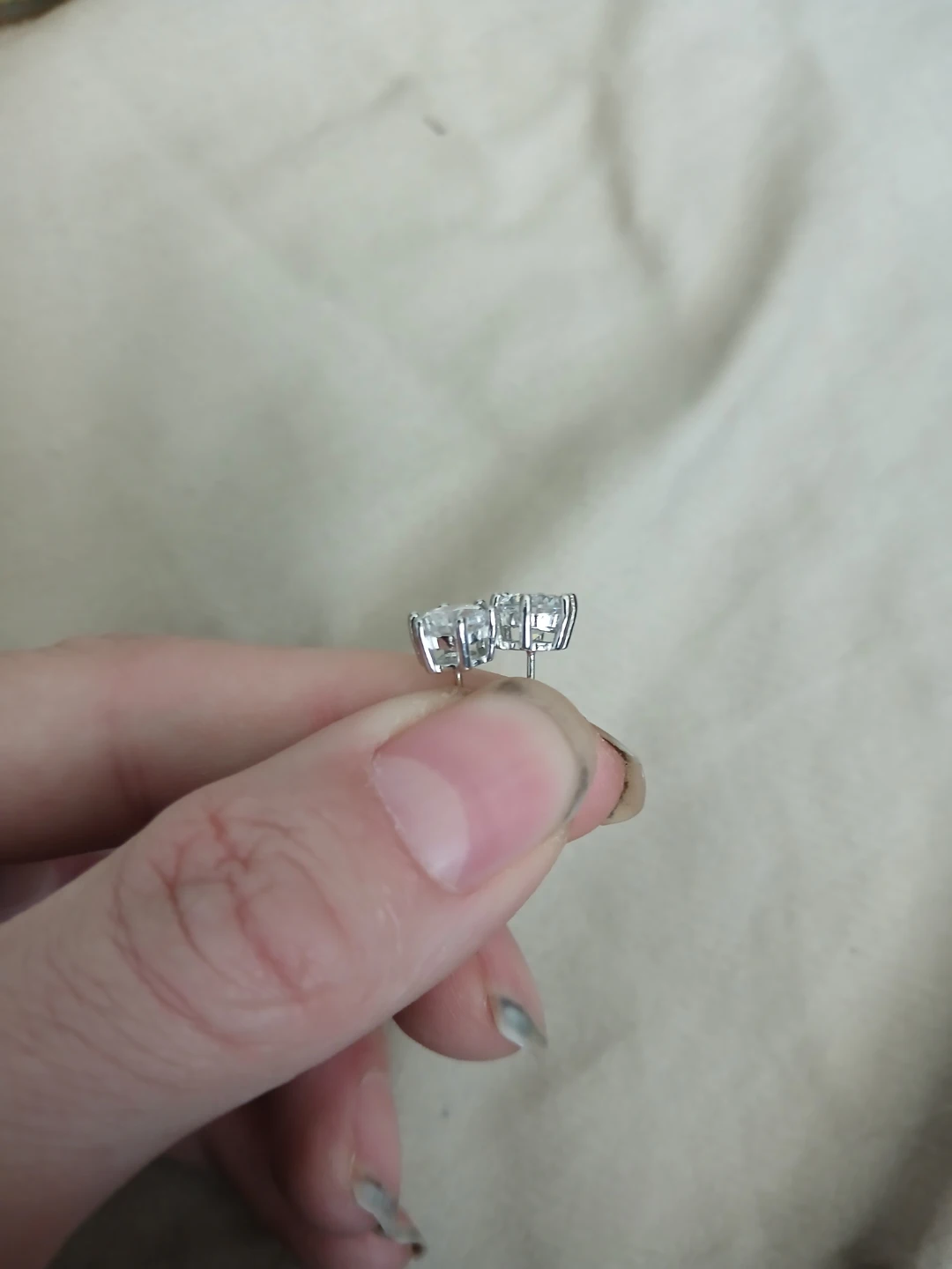 Sterling Silver And Moissanite 6 Prong Stud Earrings - photo 3