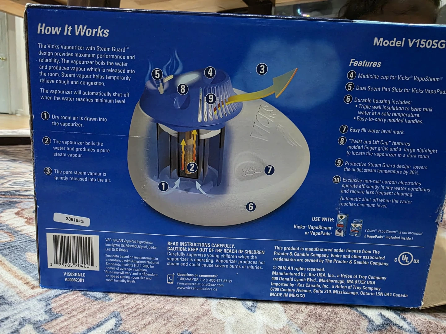 Vicks WarmSteam Vaporizer Model V150SG - photo 3