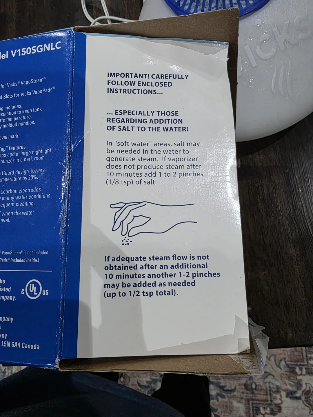 Vicks WarmSteam Vaporizer Model V150SG - photo 4