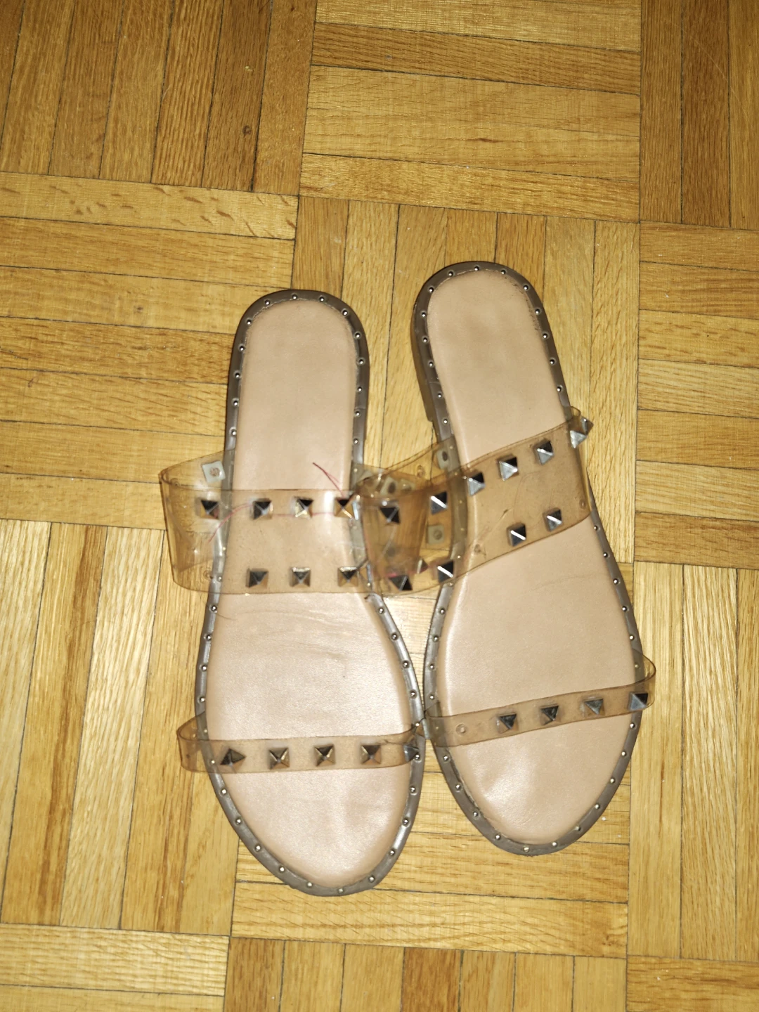 Clear Studded Slide Sandals - photo 2