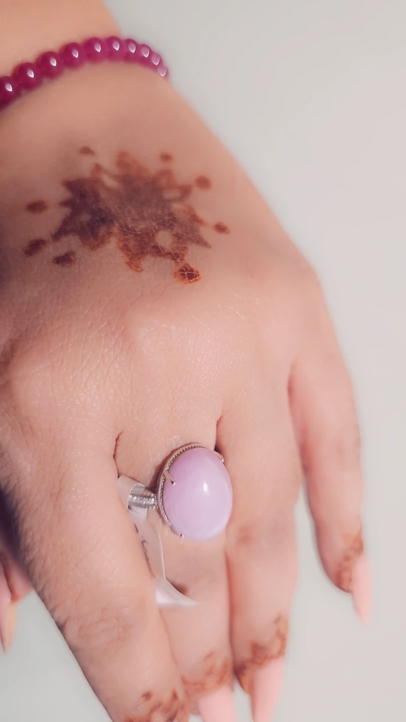 Kunzote gemstone Ring with Sterling Silver Setting