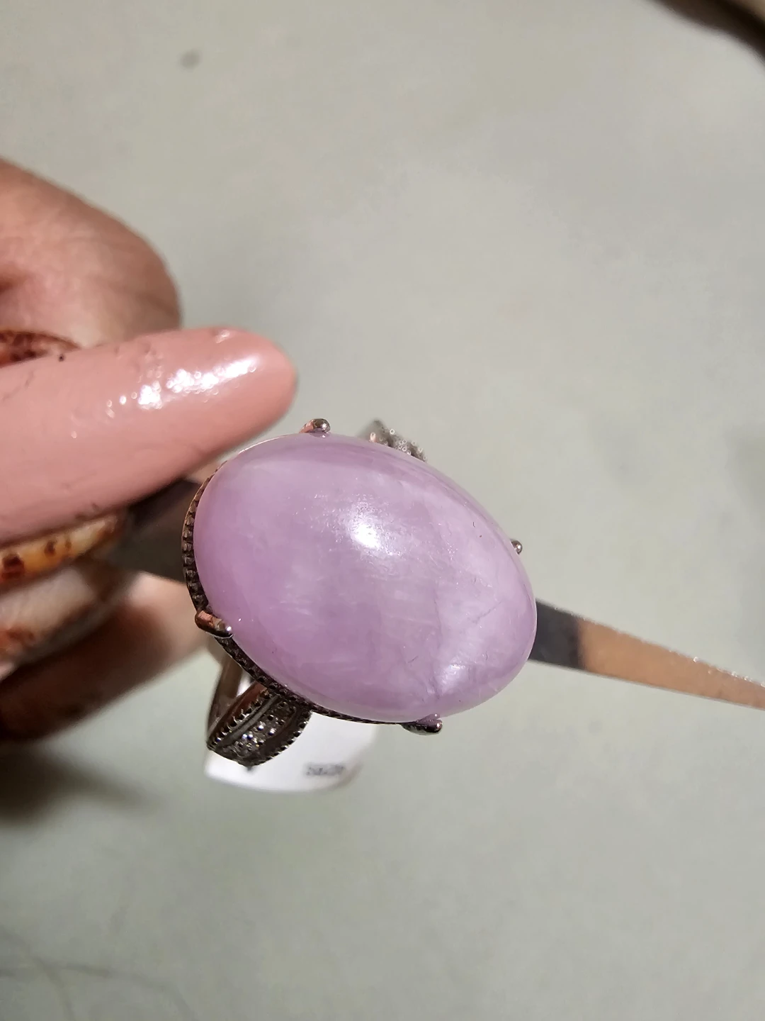 Kunzote gemstone Ring with Sterling Silver Setting - photo 2