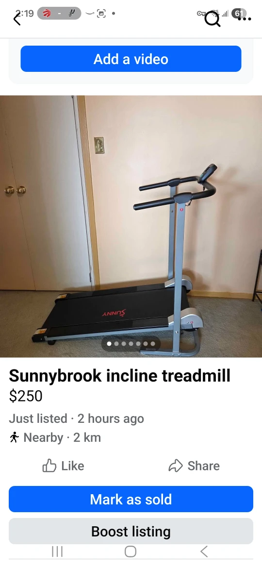 Sunny Health & Fitness Treadmill
