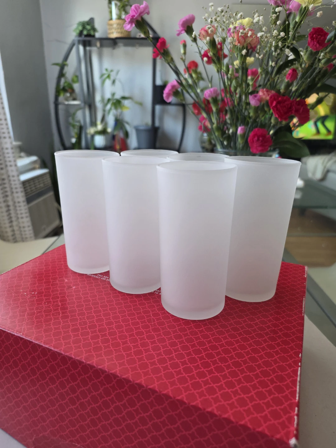 Set of 6 Frosted White Tumbler Glasses - photo 2