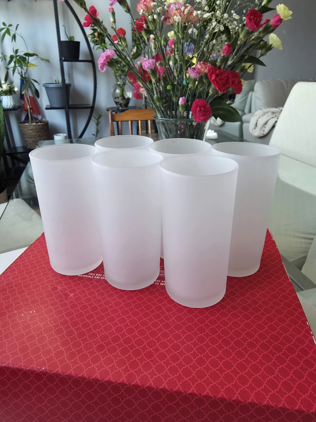 Set of 6 Frosted White Tumbler Glasses - photo 3