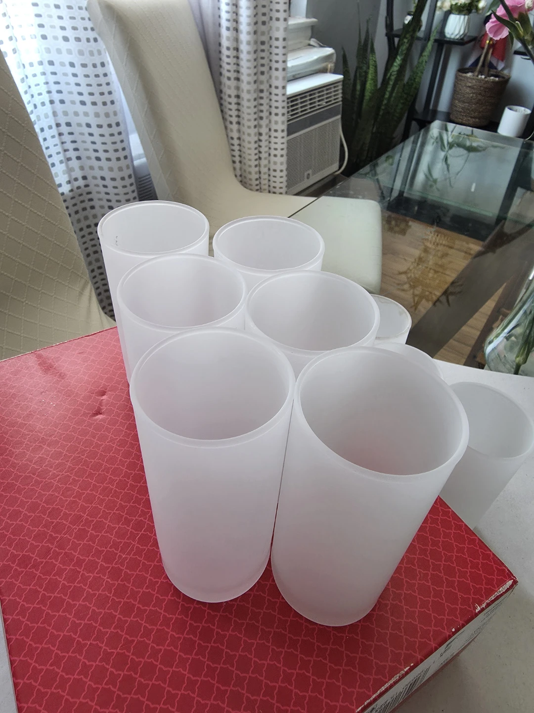 Set of 6 Frosted White Tumbler Glasses - photo 4