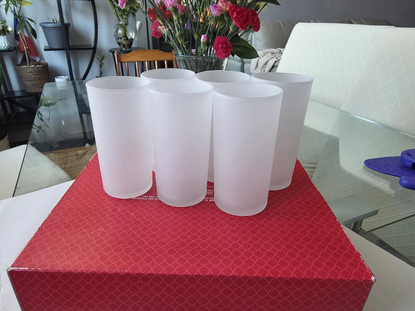 Set of 6 Frosted White Tumbler Glasses - photo 5