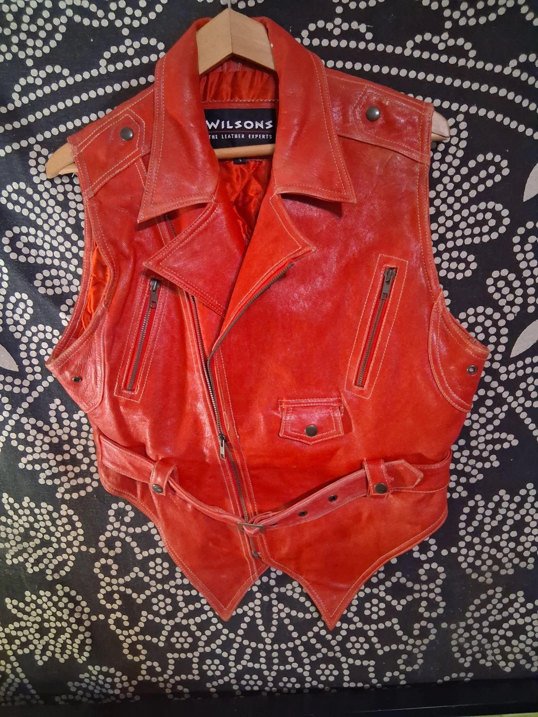 Wilson's Leather Vest - Red, Size L