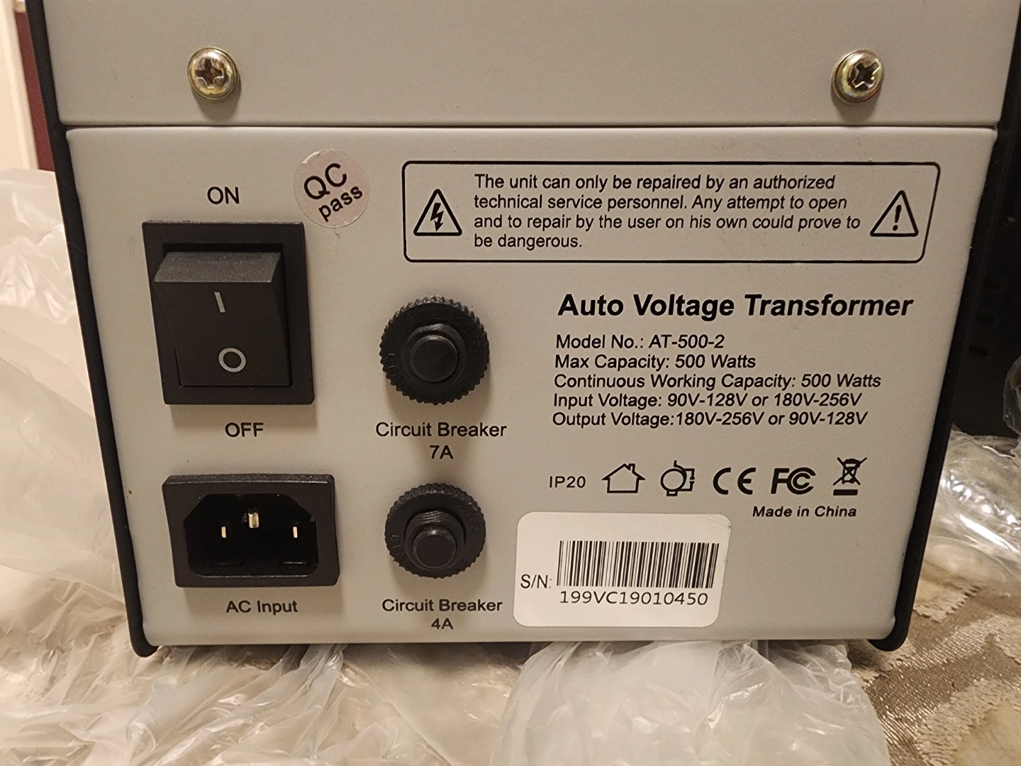 HOUSEEYAS Auto Voltage Transformer AT-500-2 - photo 3