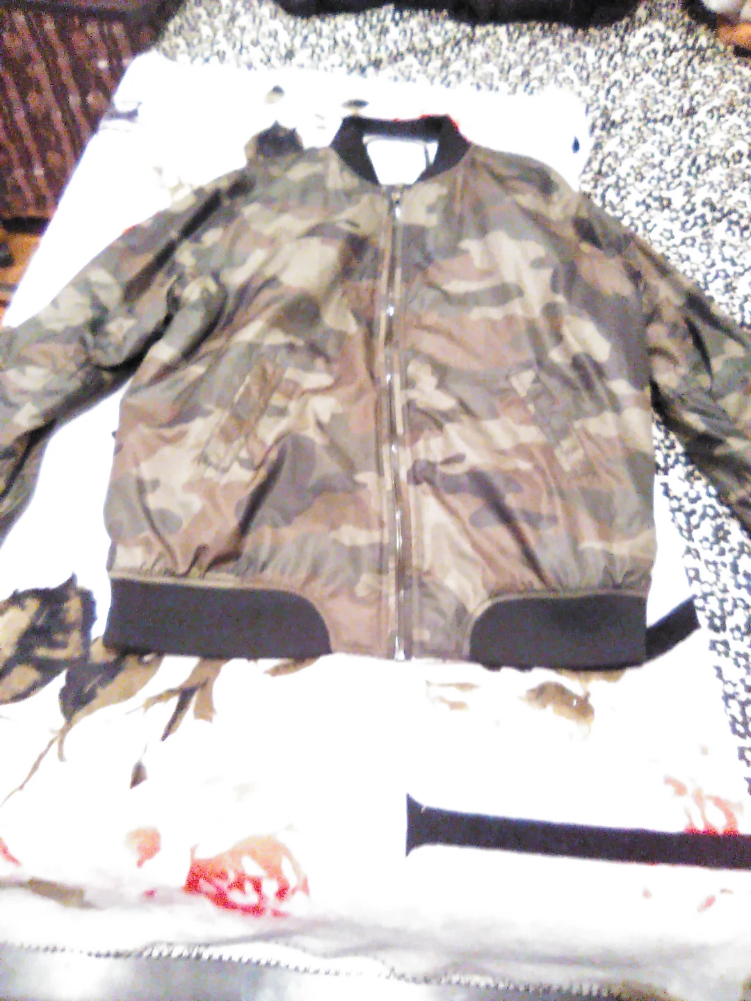 Ci Sono Camo Bomber Jacket - Size L