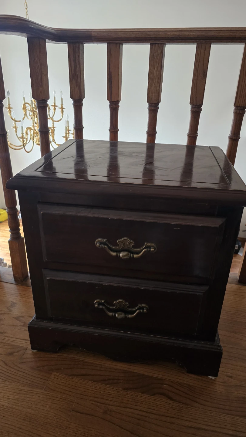 Dark Brown Wood Nightstand