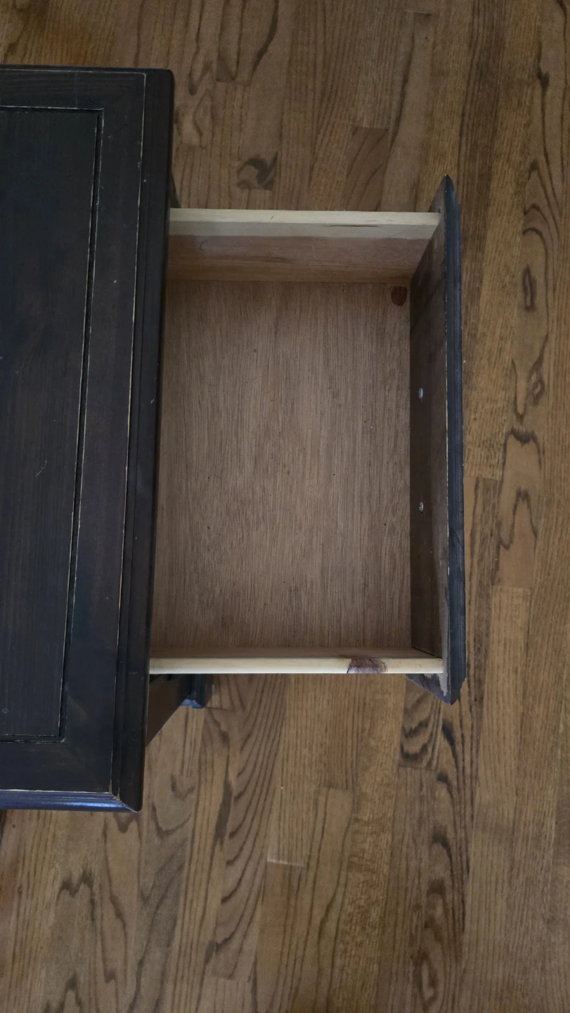 Dark Brown Wood Nightstand - photo 4