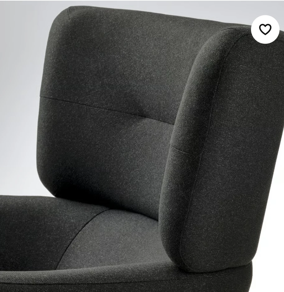 OSKARSHAMN Wing chair Black Grey - photo 4