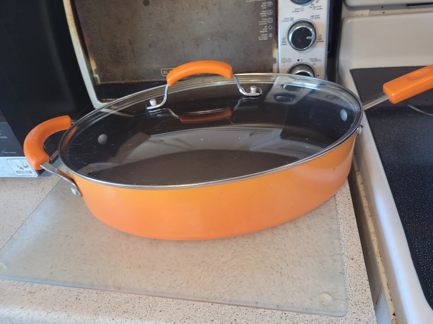 Black+Decker Orange Casserole Pan with Lid