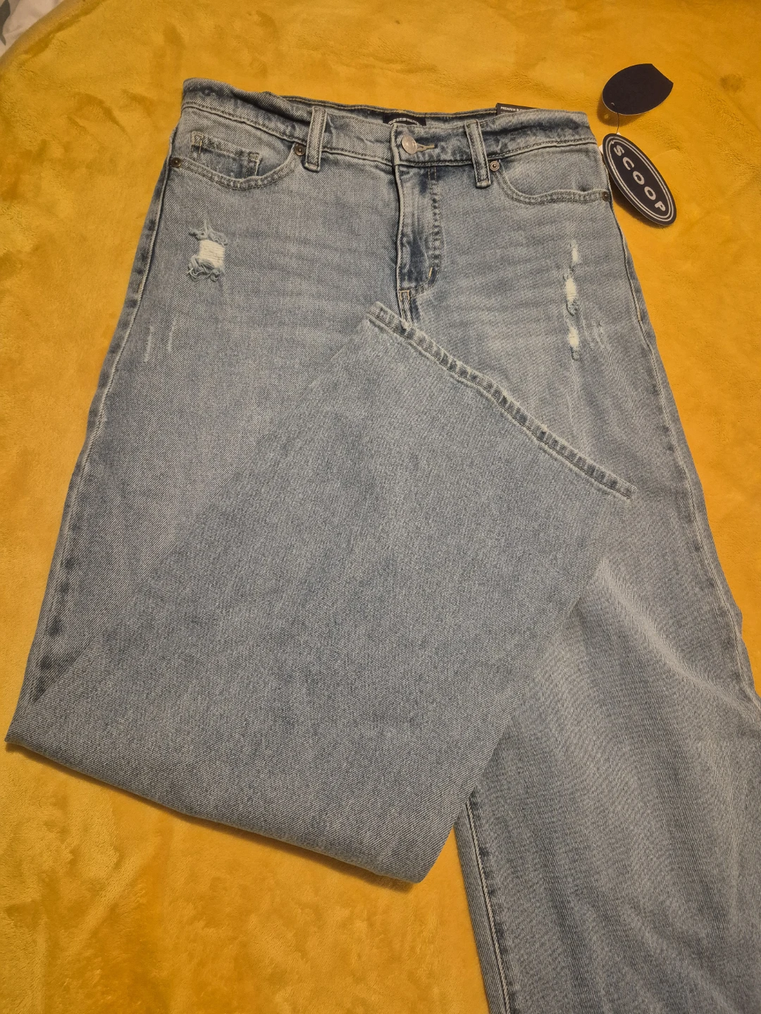 Scoop Distressed Wide Leg Jeans - Size 8