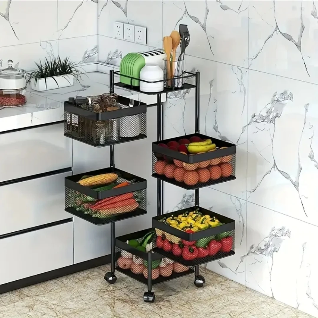 Brand new in box - Black 5-Tier Rotating Storage Shelf - photo 2