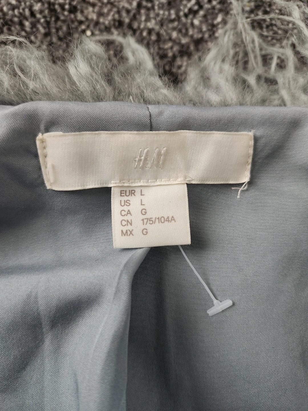 H&M Grey Faux Fur Jacket - Size L