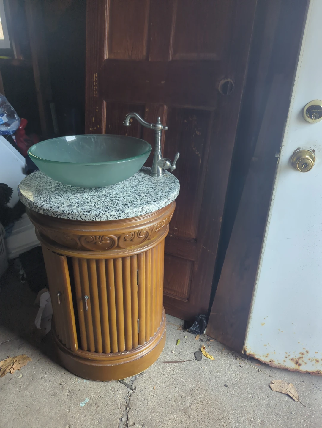 Bathroom Vanity with Glass Bowl Sink