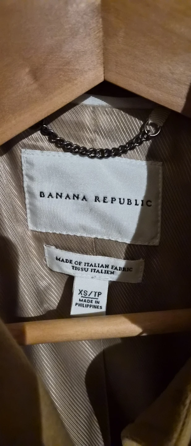 Banana Republic Tan Wool Blend Military Style Coat XS/TP - photo 3