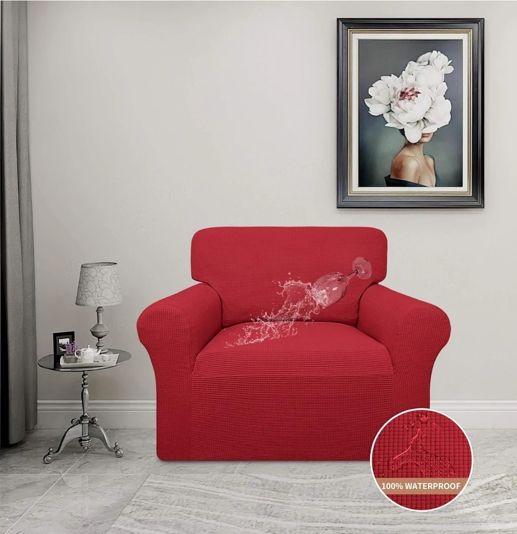 Easy-Going Waterproof Chair Couch Cover - Red - photo 3