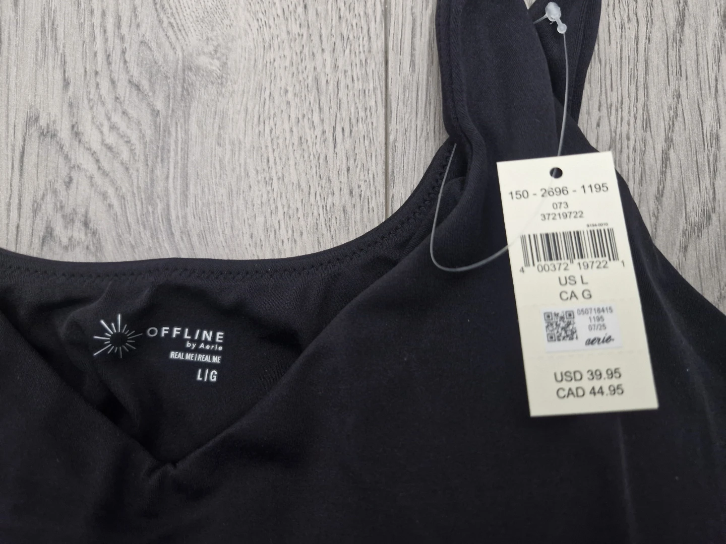 Aerie Offline Real Me Bra - Black, Size L - photo 2