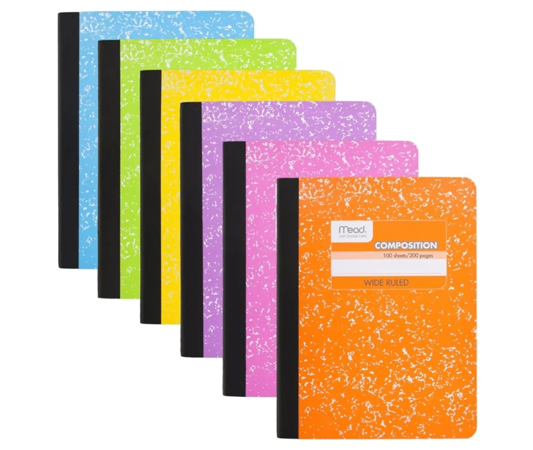 Mead Composition Notebook, 6 Pack, 7-1/2" x 9-3/4"
