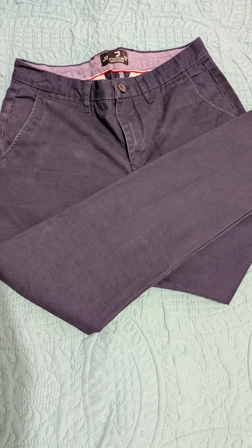 Cougar Slim Fit Navy Chinos - Size 32