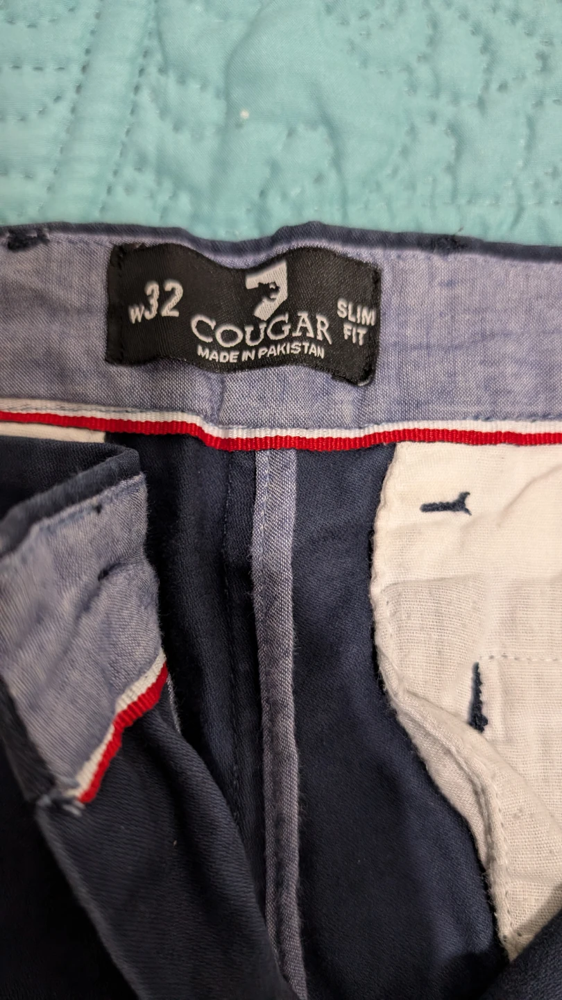 Cougar Slim Fit Navy Chinos - Size 32 - photo 5