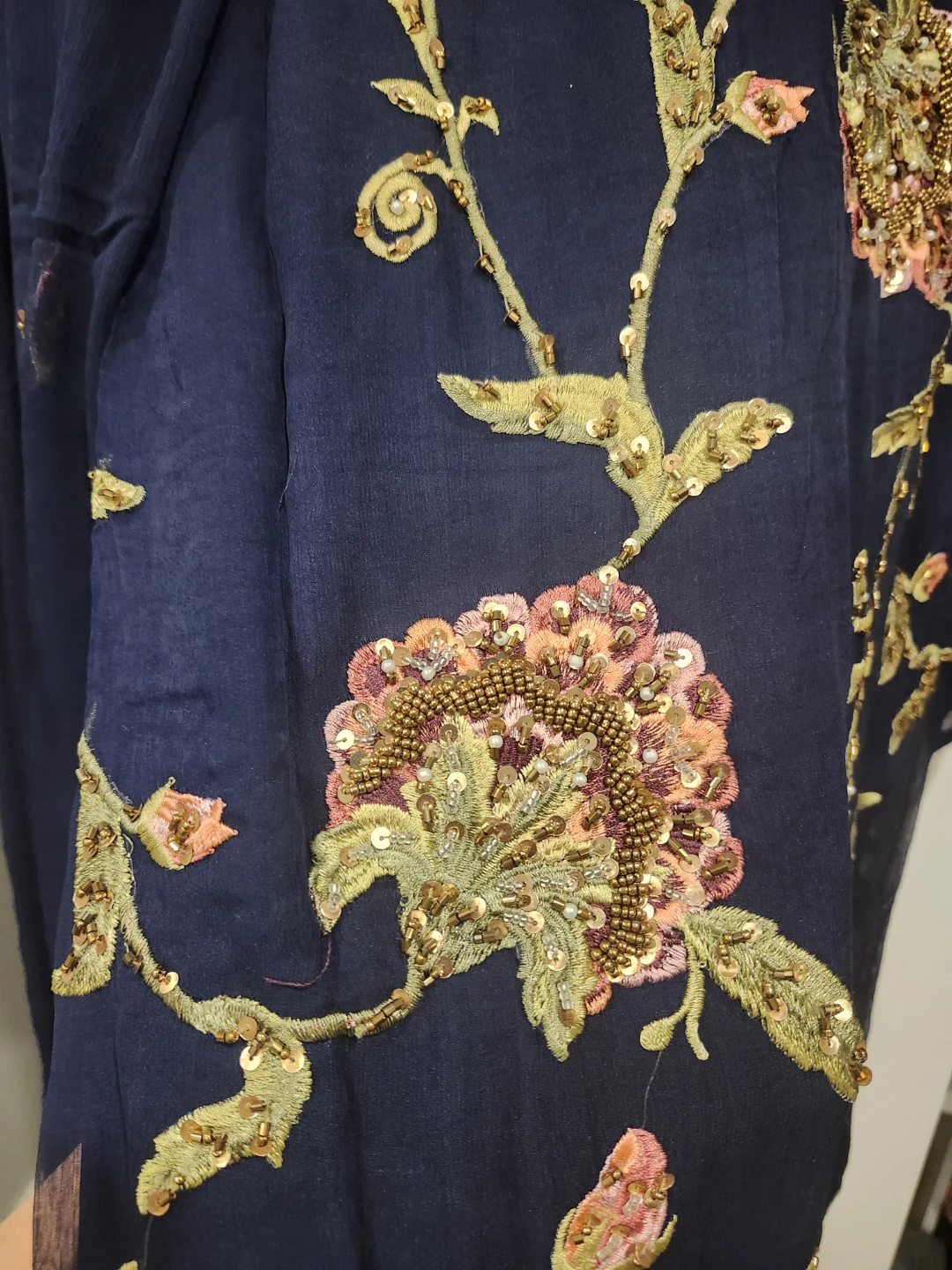 Navy Blue Embroidered Salwar Kameez with Dupatta - photo 2