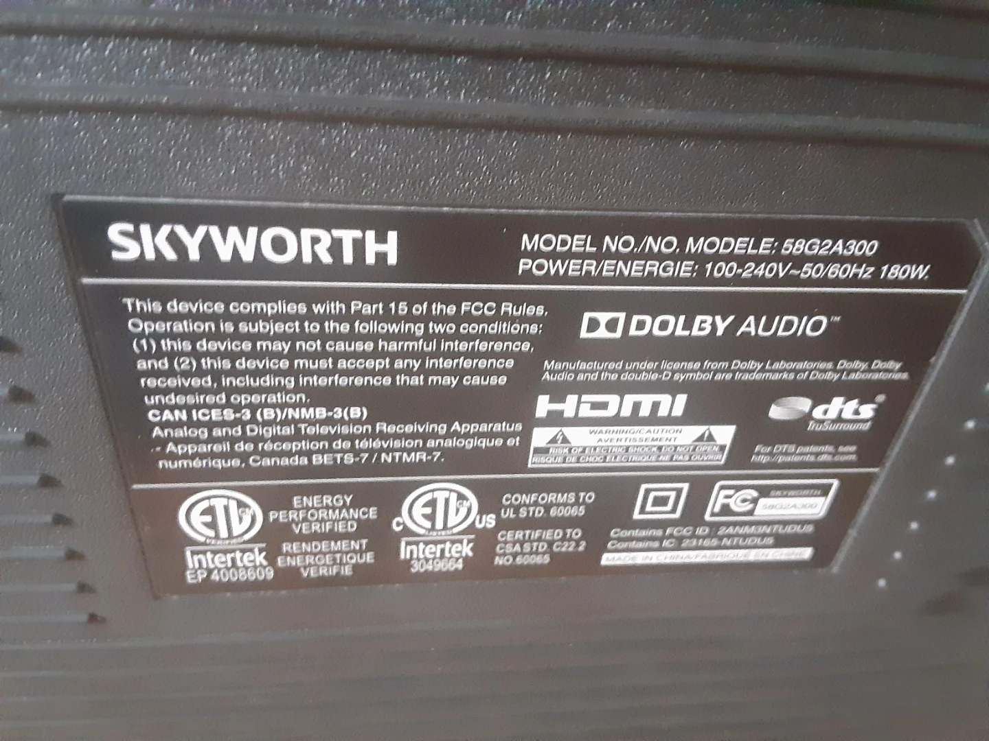 Skyworth 58" Smart TV as is - photo 5