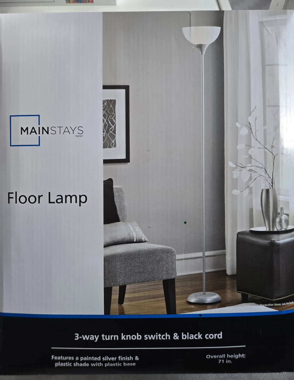Mainstays Floor Lamp - Silver Finish