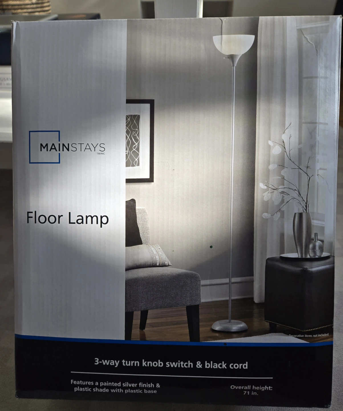 Mainstays Floor Lamp - Silver Finish - photo 3