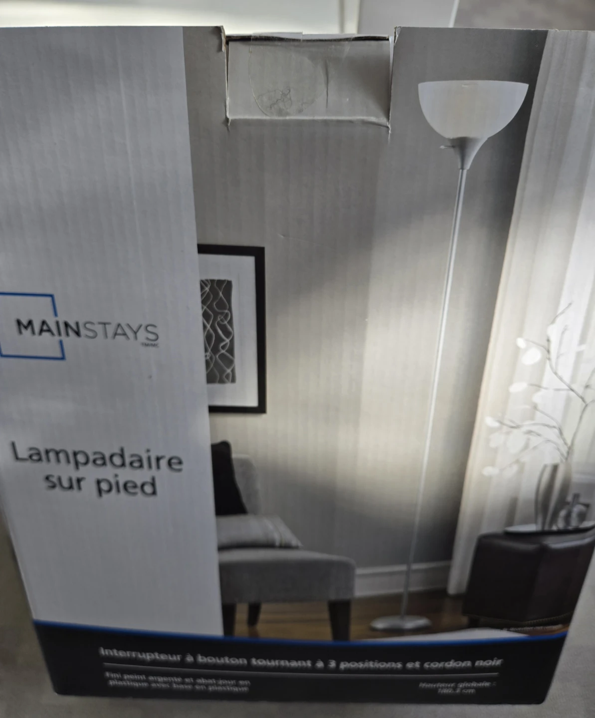 Mainstays Floor Lamp - Silver Finish - photo 4