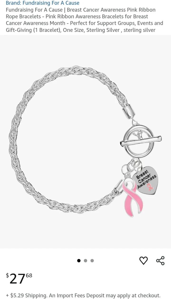 🥕 NEW!   Breast Cancer Awareness Bracelet - photo 3