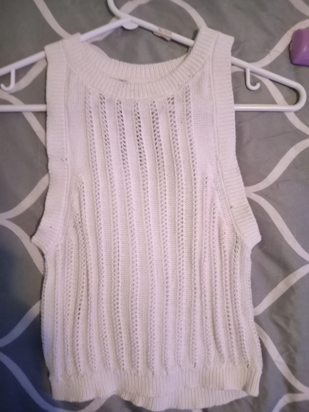 ARDENE White Knit Sleeveless Top S/P