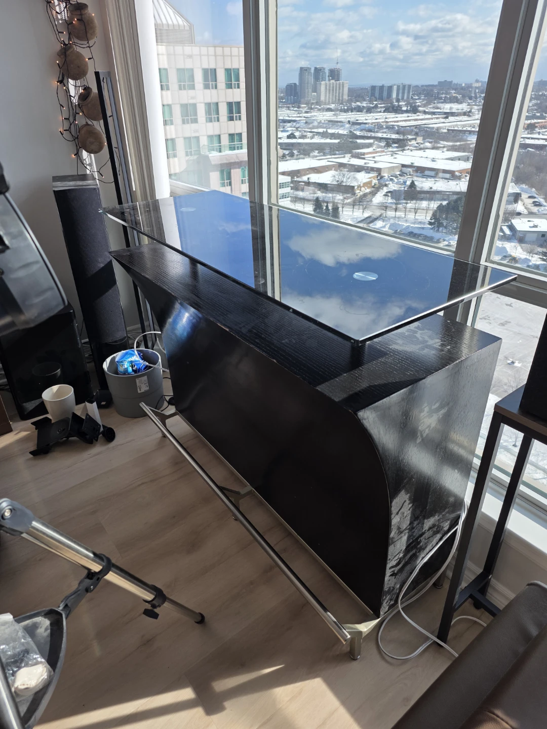 SOLD**** Black Bar Unit with Glass Top - photo 2