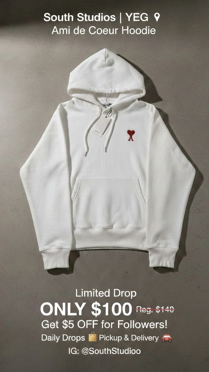 AMI Paris Ami de Coeur Hoodie - White