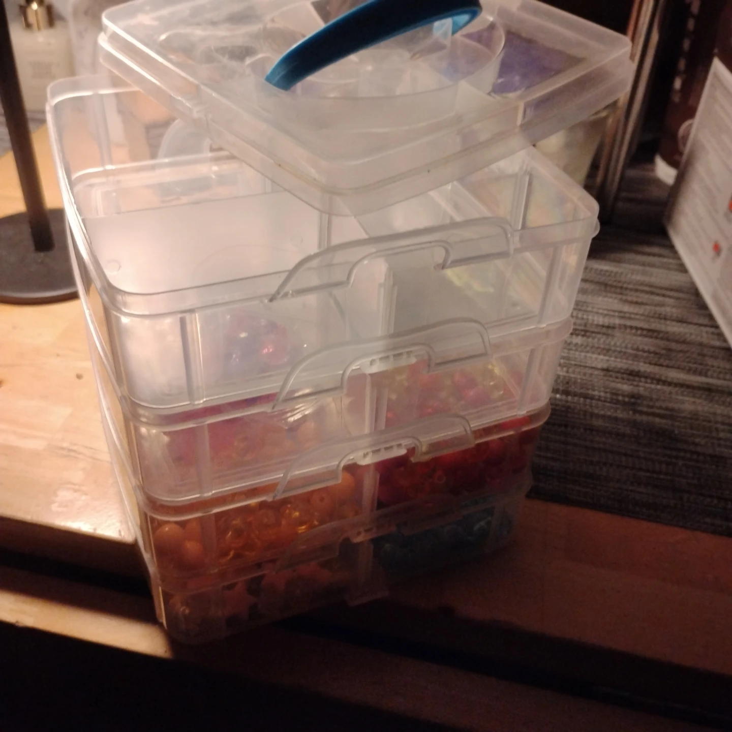 3-Tier Clear Organizer Box with Beads